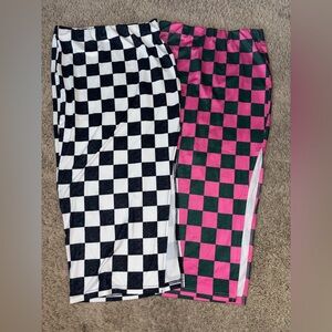 Checkered Black and Pink Skirts Check Me MIDI size medium lot